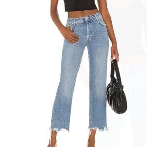 NWOT We the Free by Free People Maggie Denim Distressed Straight Leg Jeans